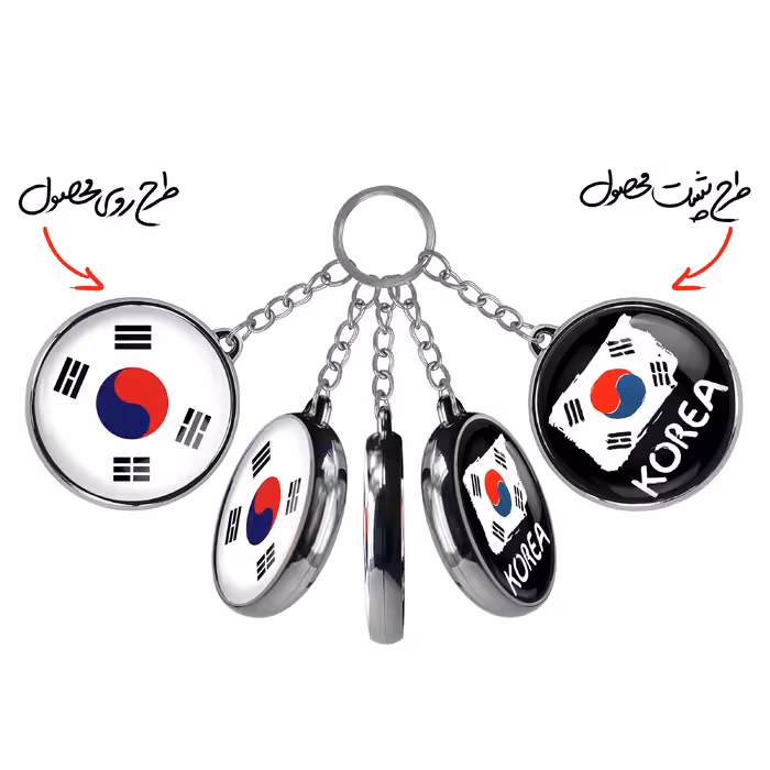 جاکلیدی خندالو طرح پرچم کره جنوبی مدل دوطرفه کد 2055320558