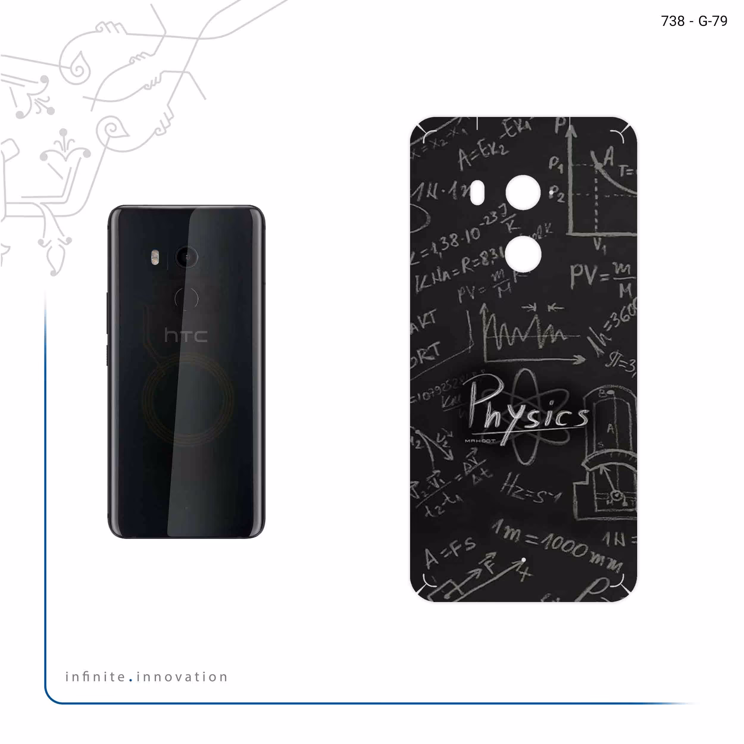 برچسب پوششی ماهوت مدل Physics Science مناسب برای گوشی موبایل اچ تی سی U11 Plus