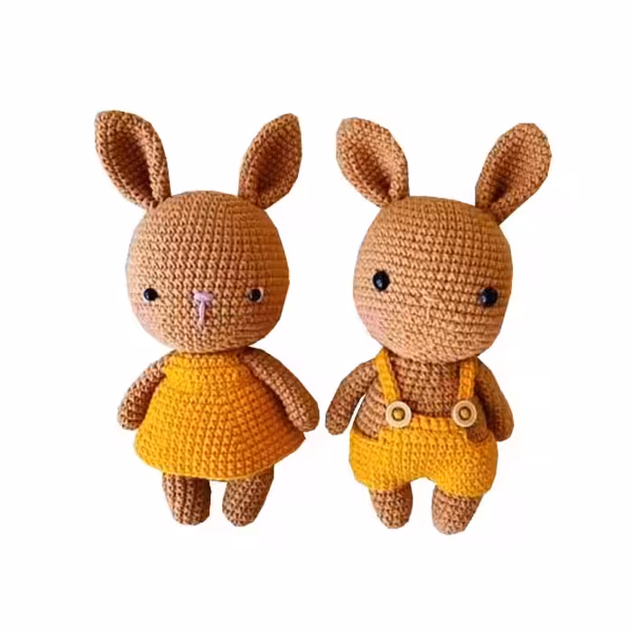 عروسک بافتنی مدل خرگوش کد 23 مجموعه 2 عددی
