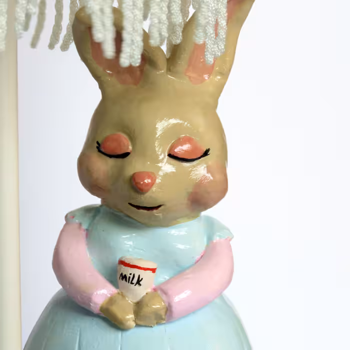 آباژور رومیزی مدل دستساز طرح خرگوش و مادر