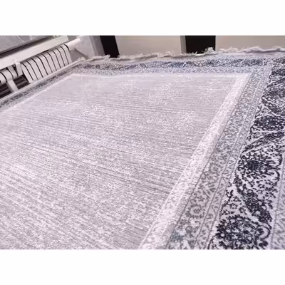 فرش ماشینی زمرد مشهد مدل NO010 زمینه سیلور