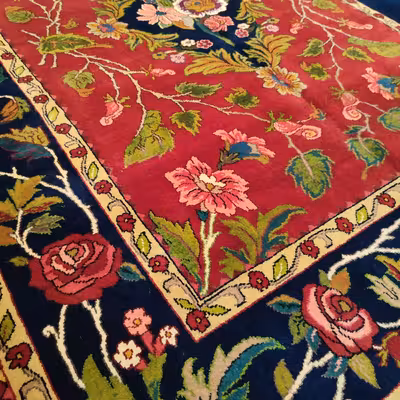 فرش دستبافت سه متری طرح گل رز کد AA398