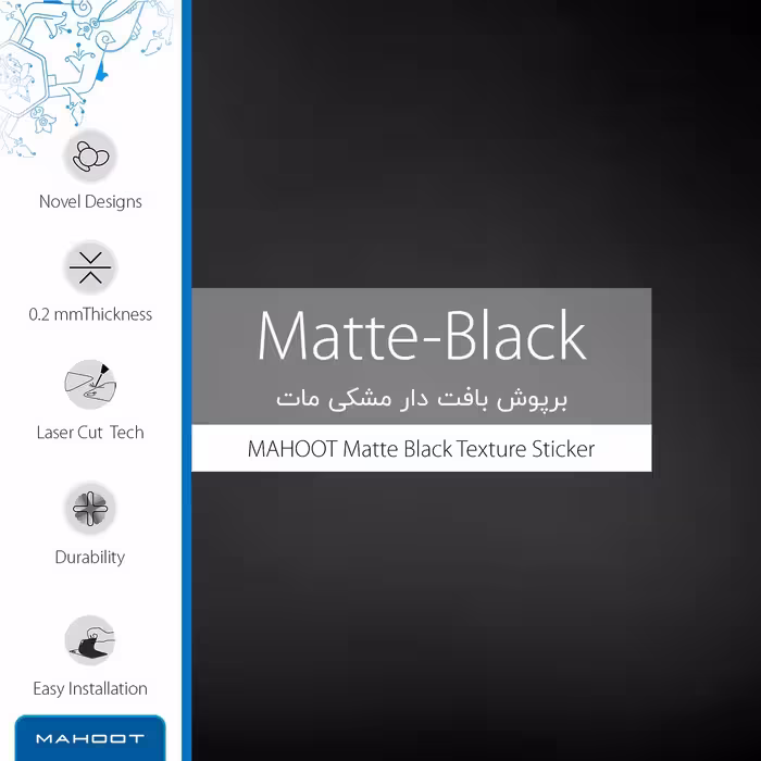 برچسب ماهوت طرح Matte-Black مناسب برای ساعت هوشمند شیائومی Imilab W12