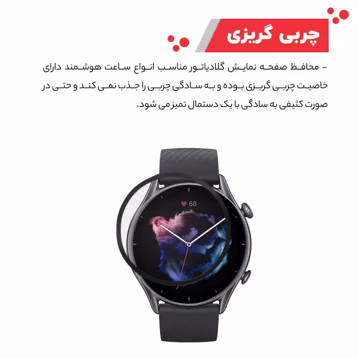 محافظ صفحه نمایش گلادیاتور مدل GWP3000 مناسب برای ساعت هوشمند آمازفیت GTR 3 بسته دو عددی
