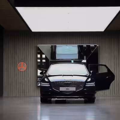 چراغ دیواری نئون دیزاین طرح Benz_RD