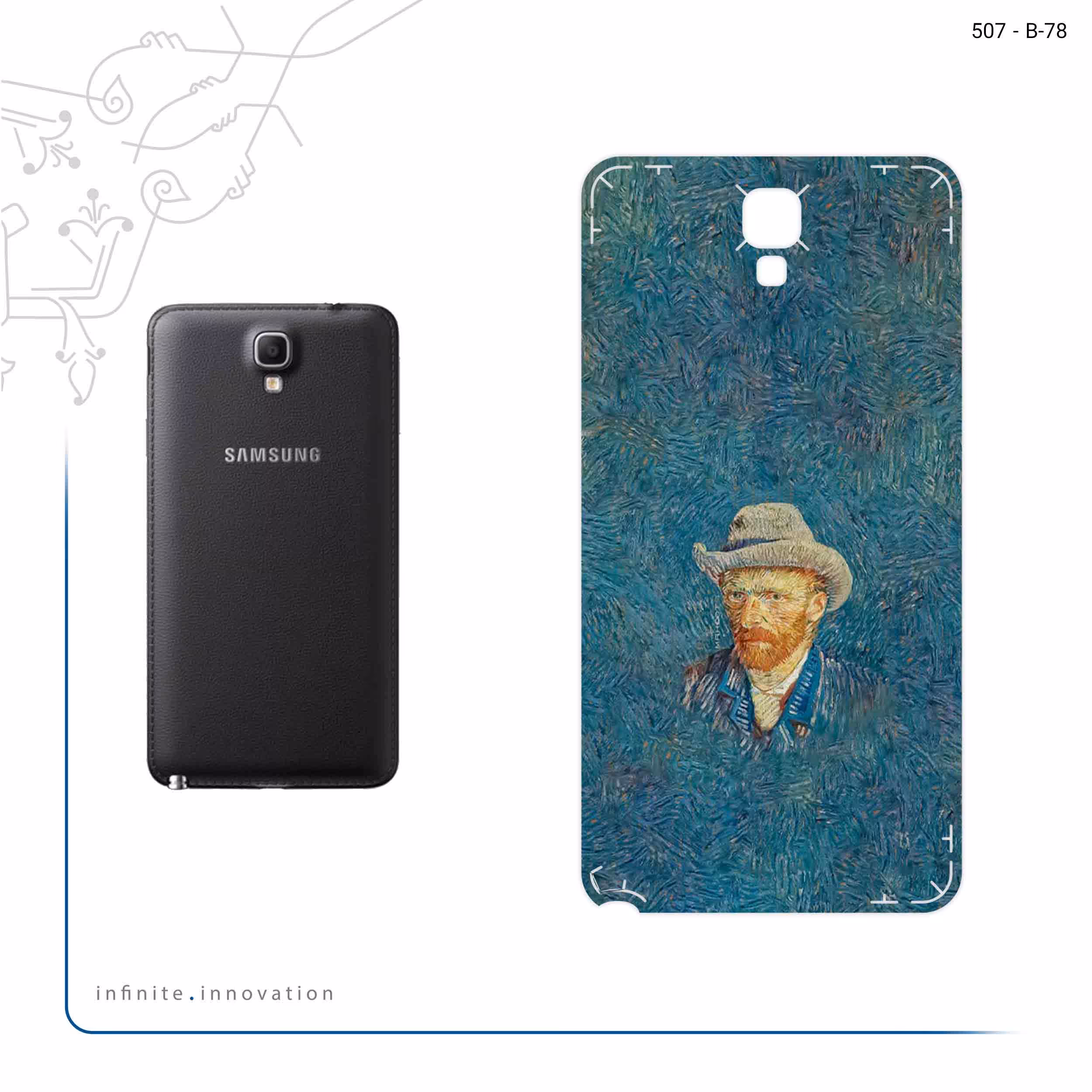 برچسب پوششی ماهوت مدل Self portrait with a gray felt hat مناسب برای گوشی موبایل سامسونگ Galaxy Note 3 Neo