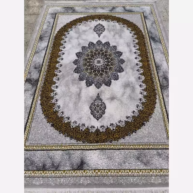 فرش ماشینی کاشان طرح سیتا نقره ای 12متری بی سی اف (باارسال رایگان)