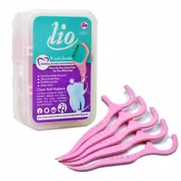 خلال دندان و نخ دندان کمانی جعبه ای لیو(lio) بسته 40 عددی