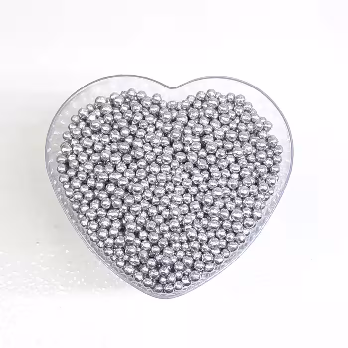 مروارید خوراکی تزئینی رنگ نقره ای سایز یک