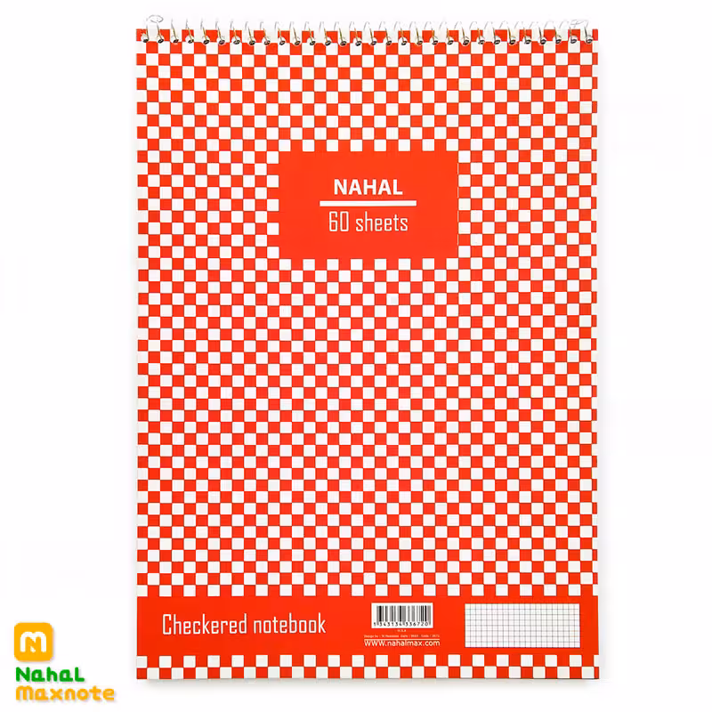 دفتر 60 برگ سیم از بالا شطرنجی 5MM کد 3673.طرح 1