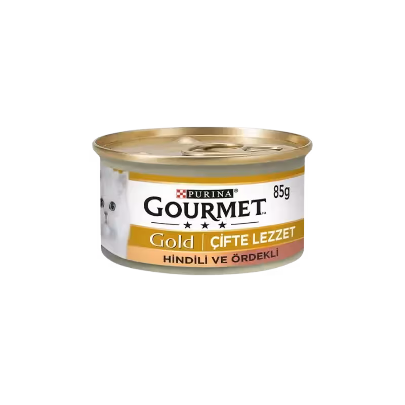 کنسرو گربه بالغ طعم بوقلمون و اردک برند Gourmet گورمت 85 گرمی