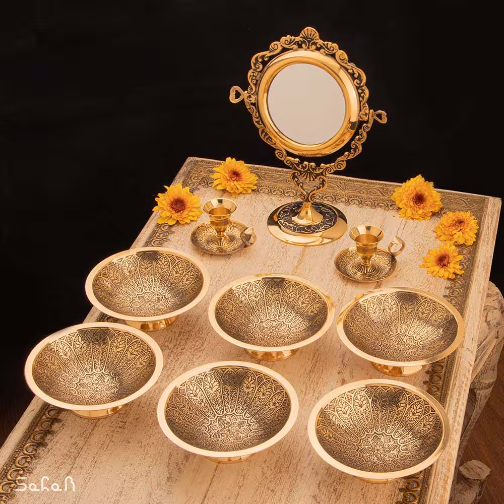 ست هفت سین برنجی آنتیک کد 1209