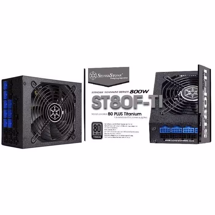 منبع تغذیه کامپیوتر سیلوراستون مدل Strider Titanium SST-ST80F-TI