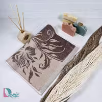 حوله دستی طرح چیچک رنگ نسکافه ای