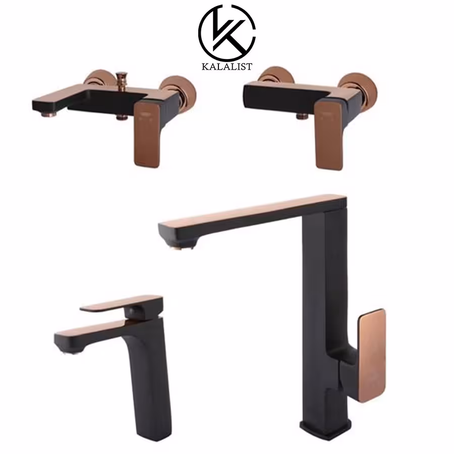 شیرآلات برند راسان مدل گارنت مشکی رزگلد