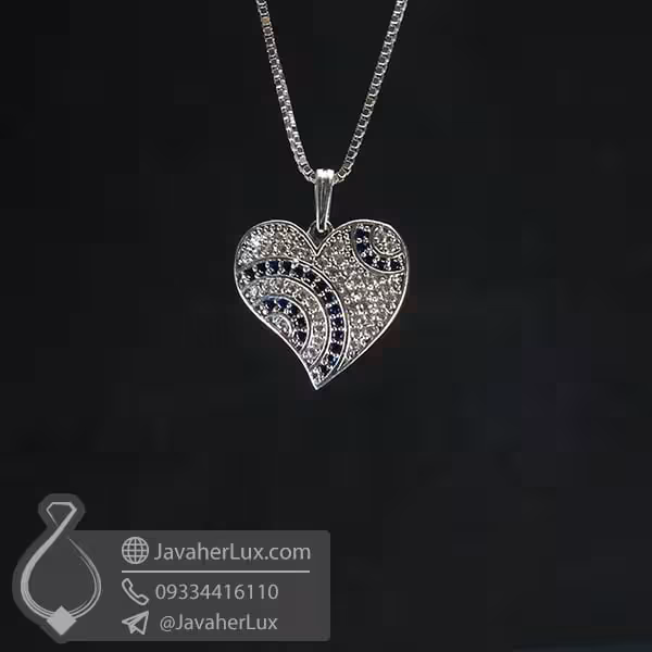 گردنبند نقره طرح قلب _ کد : 100745
