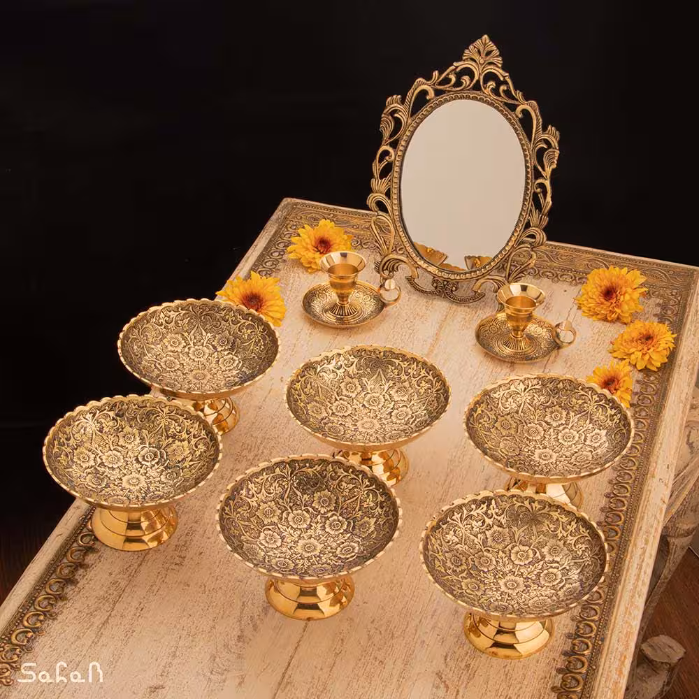 ست هفت سین برنجی آنتیک کد 1203