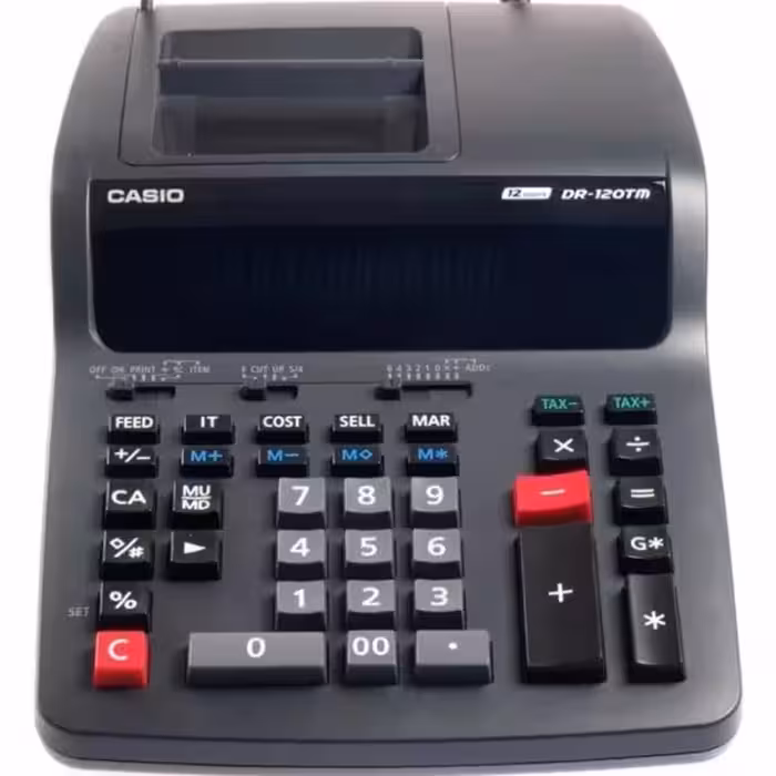 ماشین حساب نواری رومیزی کاسیو مدل DR-120TM