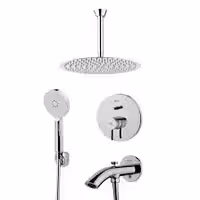 متعلقات حمام KWC مدل زو تیپ 4 25S با سردوش تلفنی استیل کروم