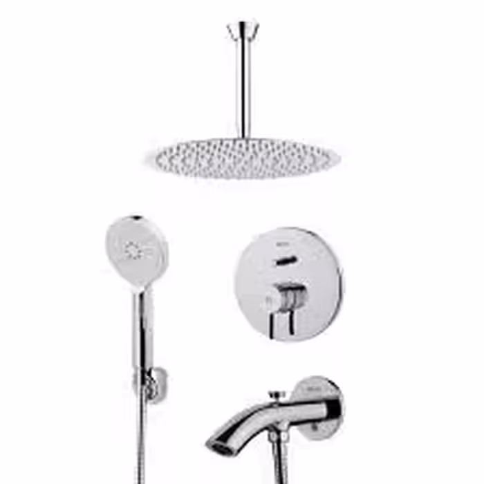 متعلقات حمام KWC مدل زو تیپ 4 25S با سردوش تلفنی استیل کروم