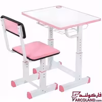 ست میز تحریر و صندلی مدل پیچی رنگ صورتی