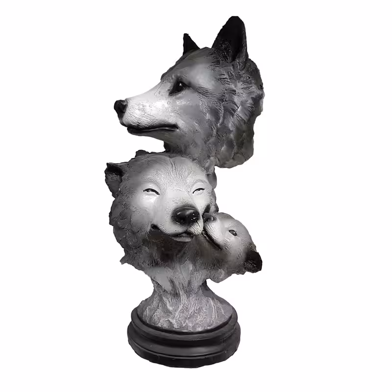 مجسمه مدل خانواده گرگ خاکستری کد DG02