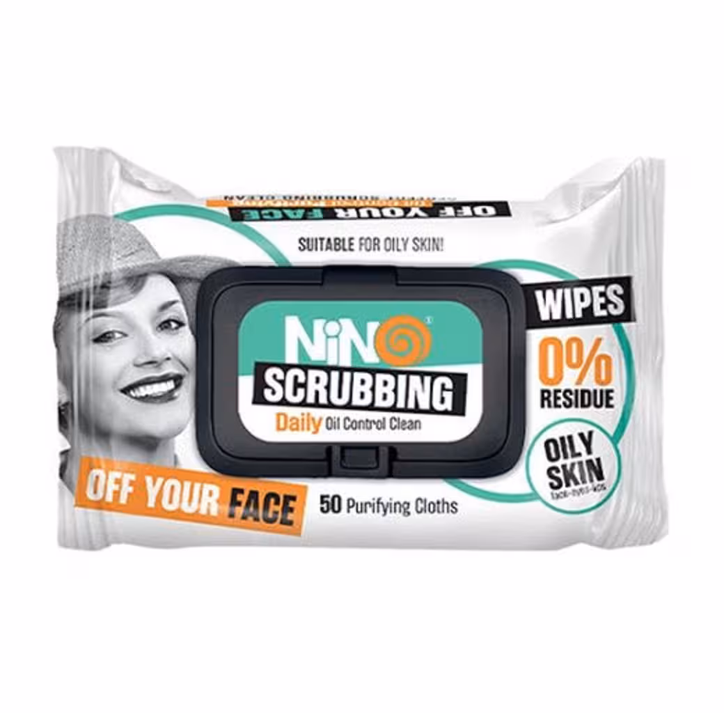 دستمال مرطوب آرایش پاک کن پوست چرب نینو
