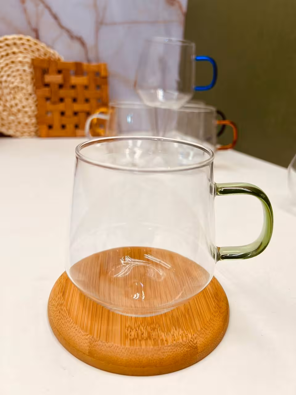 لیوان پیرکس دسته رنگی آنتی شوک GPB57-400ML
