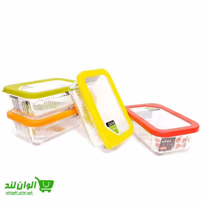 ظرف شیشه ای نگهدارنده دربدار لیمون مدل شیار دار 450 میلی لیتر کد 37232