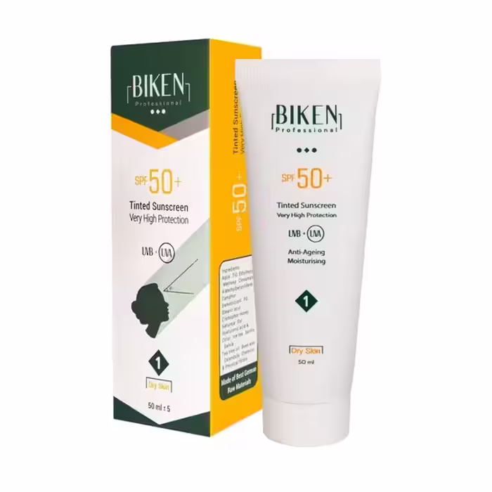 کرم ضدآفتاب  SPF50 پوست خشک کد 1 بیکن 50 میلی‌لیتر Biken