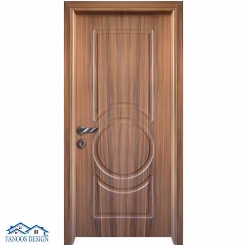 درب اتاق خواب رنگ گردویی با قاب CNC کد 1227