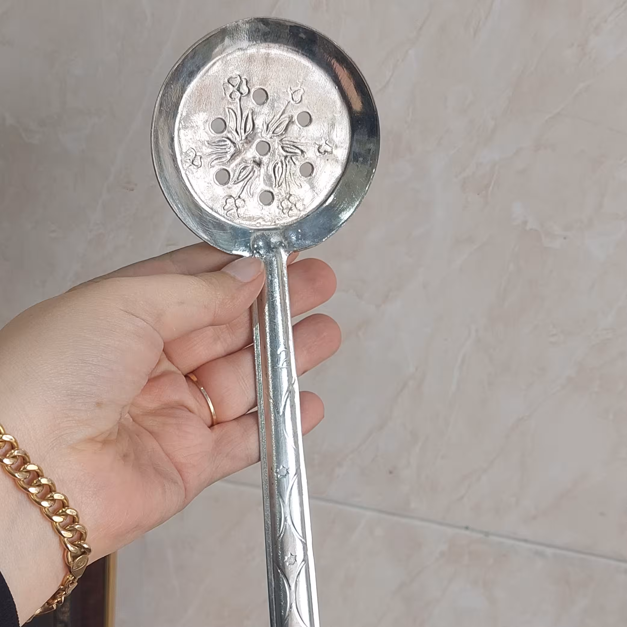 کفگیر مسی قلع شده