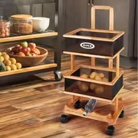 سبد سیب زمینی و پیاز 2طبقه چوبی-توری ریور کد 3915