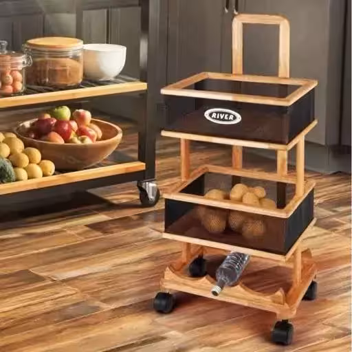 سبد سیب زمینی و پیاز 2طبقه چوبی-توری ریور کد 3915