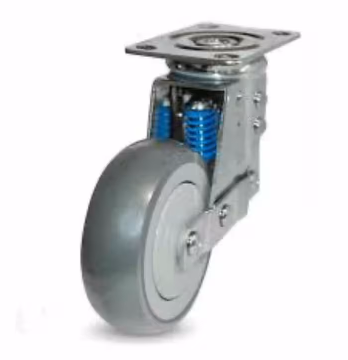 چرخ لوکس استیل کمک فنردار سایز 100 گردان ( تولید انحصاری چرخش آریا)