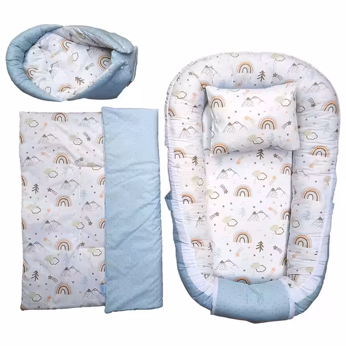 سرویس خواب نوزاد  طرح رنگین کمان مجموعه 4 عددی