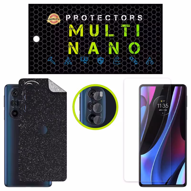 محافظ صفحه نمایش مولتی نانو مدل X-SLFG مناسب برای گوشی موبایل موتورولا Edge 30 Pro به همراه برچسب پوششی پشت و محافظ لنز دوربین | کالا برتری