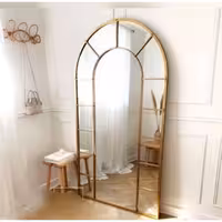 فریم آینه گنبدی مدل پنجره ای رنگ طلا