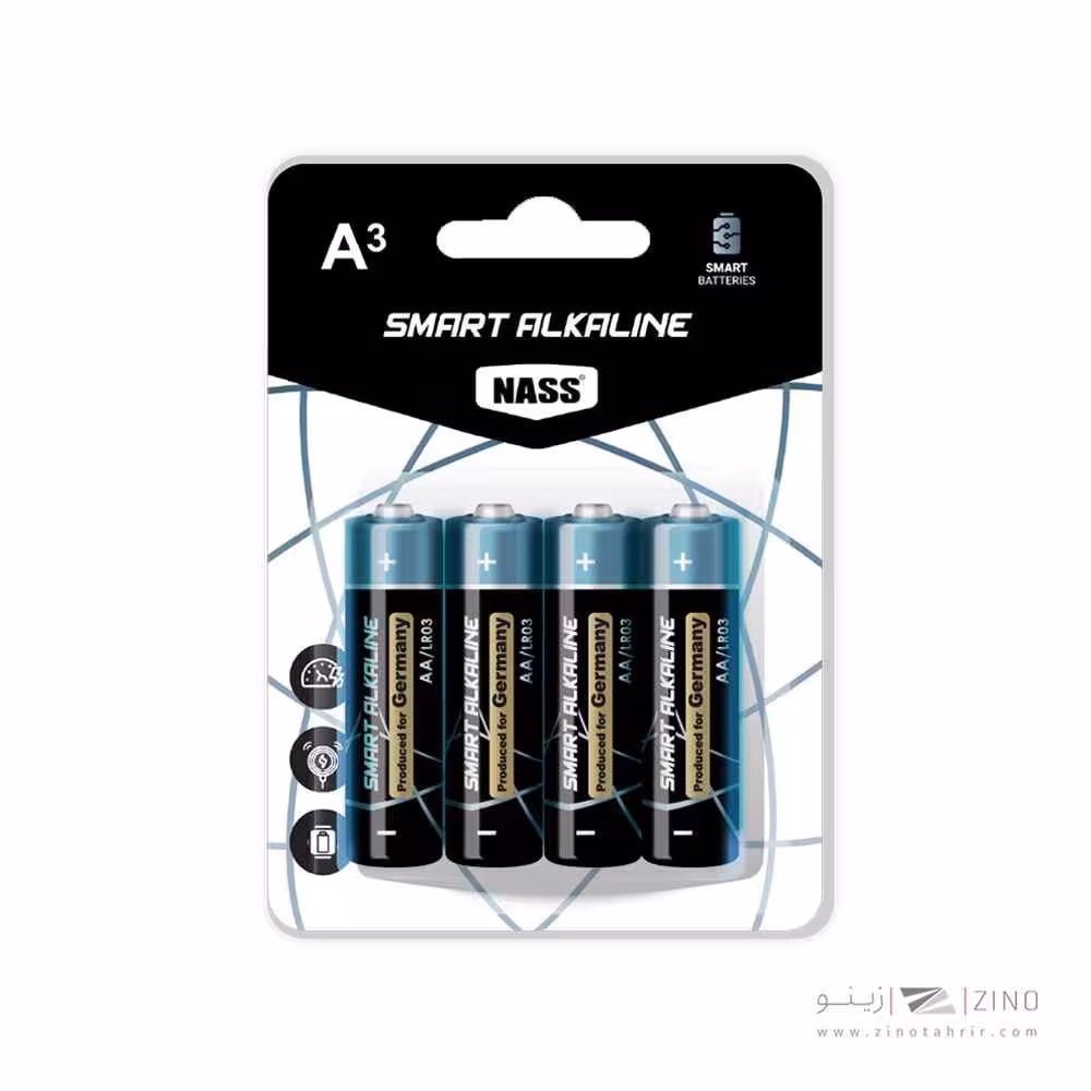 باتری نیم قلمی آلکالاین اسمارت4عددی ناس کد524