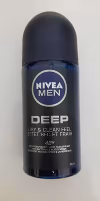مام رول دئودورانت مردانه نیوا دیپ (مشکی) حجم 50 میلMen Deep Dry and clean feel Roll On Deodurant
