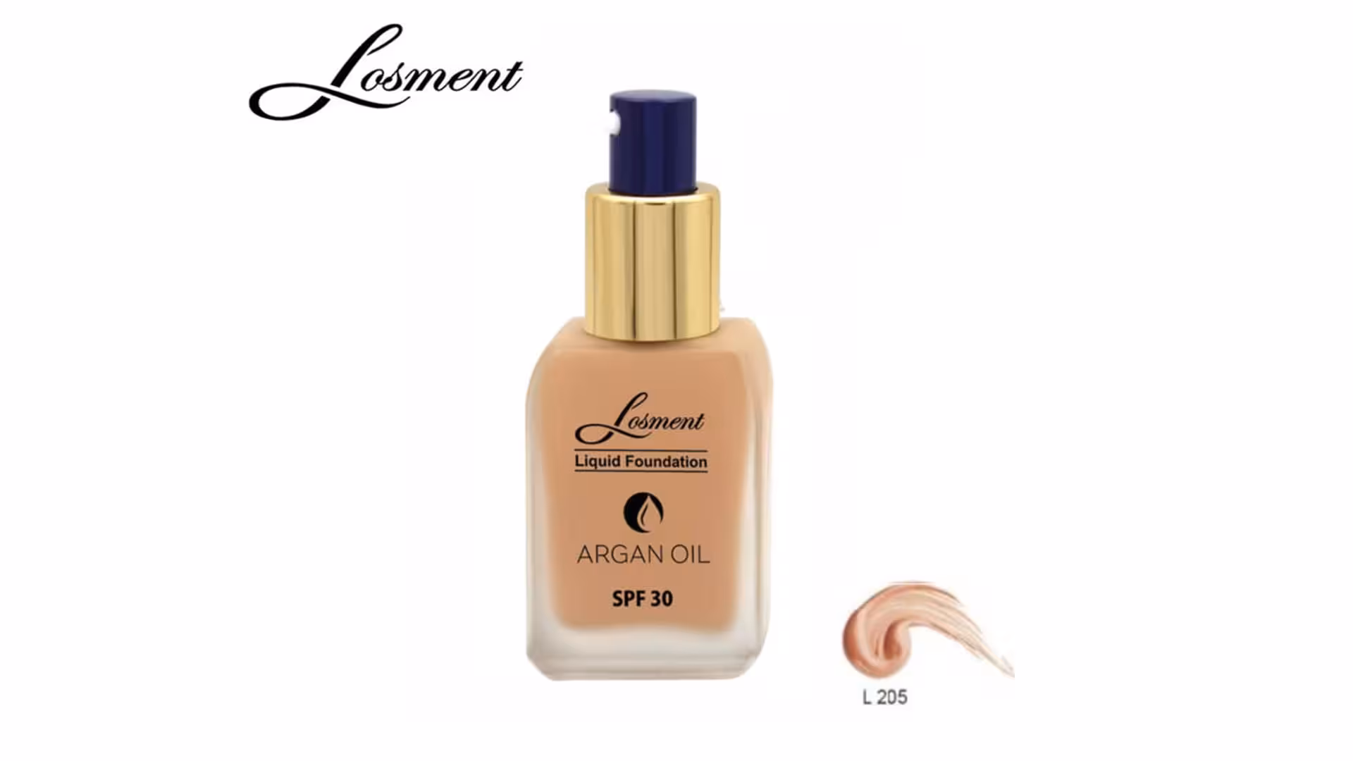 کرم پودر شیشه ای حاوی روغن آرگان لوسمنت SPF30 شماره L205 حجم 30 میلی لیتر