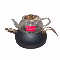 کتری قوری وردا رنگ ذغالی اکلیلی
