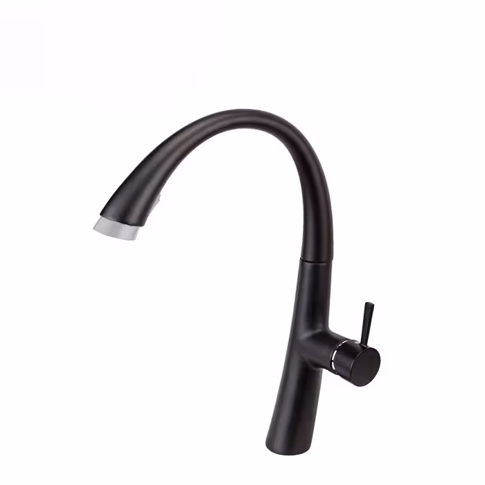 شیر ظرفشویی موج شلنگدار مشکی قهرمان