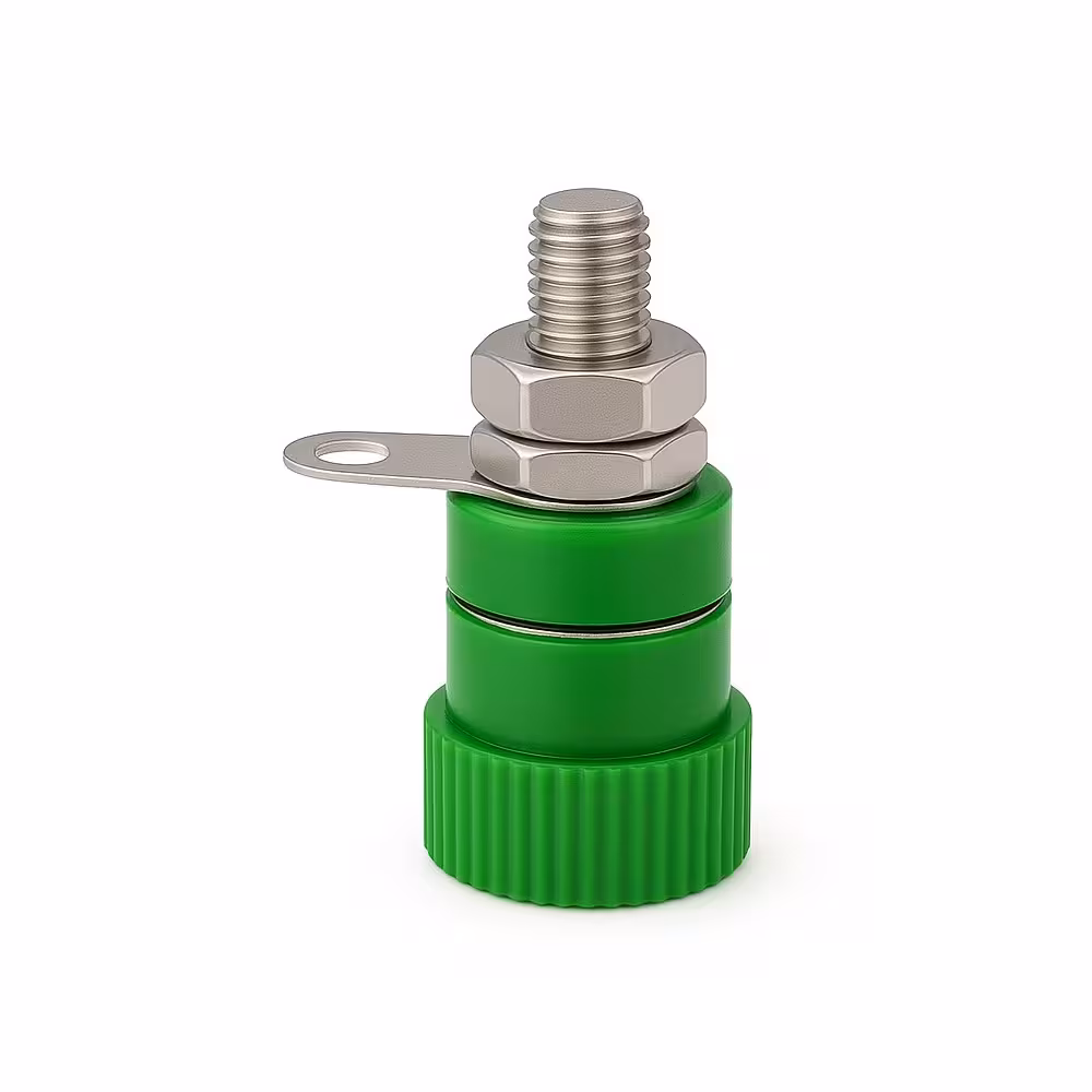فیش موزی مادگی متوسط 4mm سبزترمینال مادگی تغذیه بزرگ