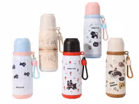 فلاسک استیل دو کاره حجم 500 میلی لیتر دارای بند دستی سیلیکونی