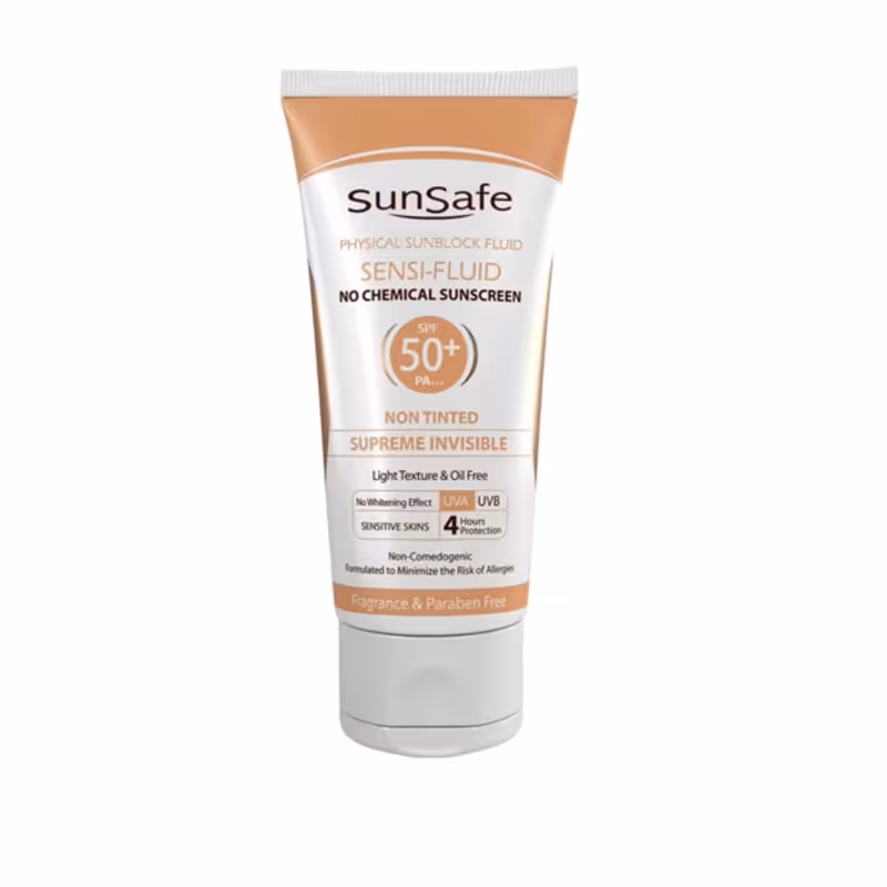 فلوئید ضد آفتاب فیزیکال SPF50 سان سیف