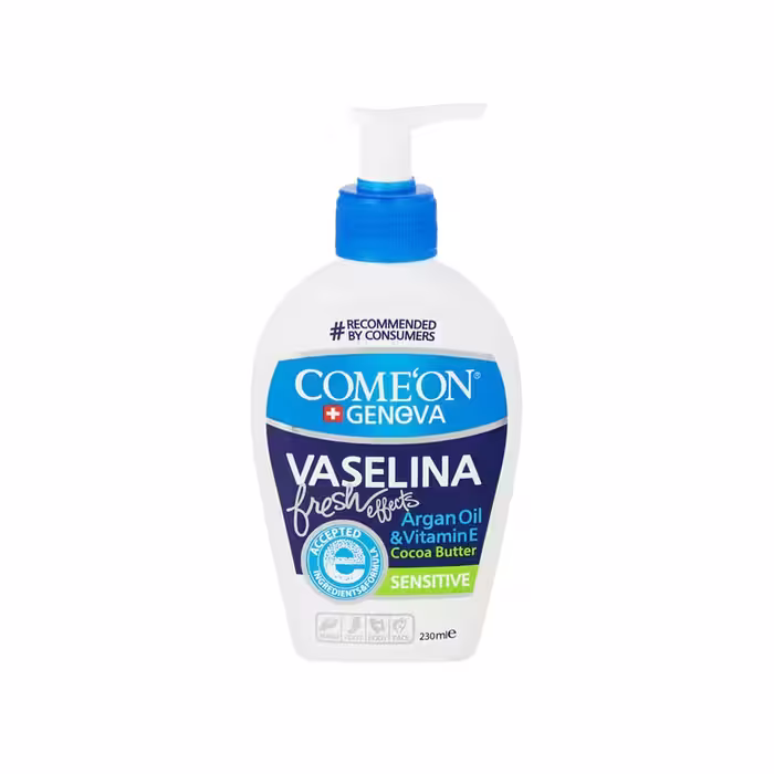 کرم وازلین پمپی روغن ارگان و ویتامین ای کامان مدل Comeon Argan Oil Vitamine E Cocoa Butter Vaselina