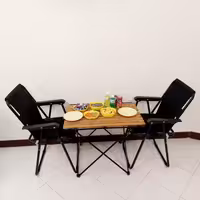 صندلی و میز چوبی (ست دونفره) تاشو
