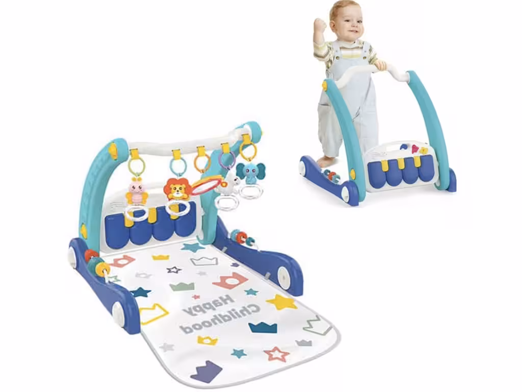 تشک بازی و واکر موزیکال نوزادی 2 در 1 طرح هپی هانگر huanger