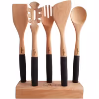 سرویس کفگیر و ملاقه راکلند 6 پارچه با پایه چوب